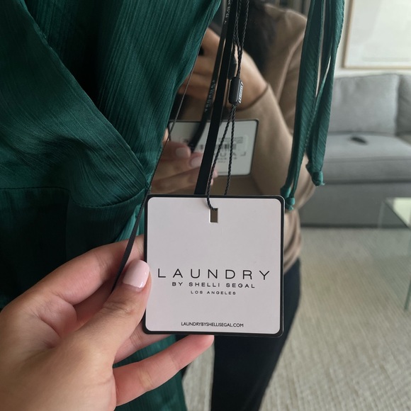 Laundry By Shelli Segal Womens Wrap Cocktail Dress, Green - Picture 8 of 10